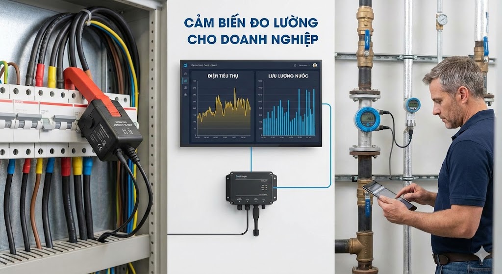 Cảm biến đo lường điện & nước cho doanh nghiệp